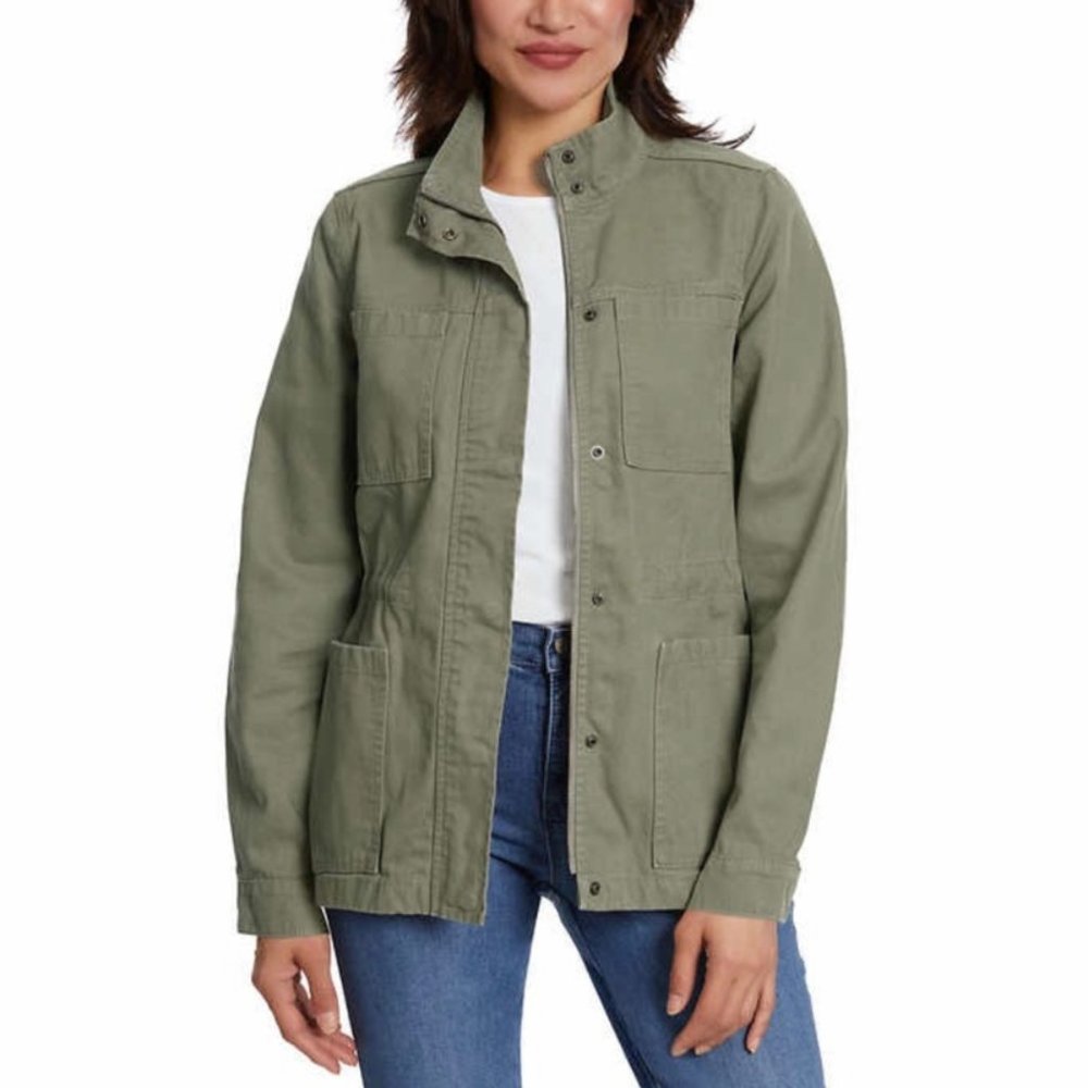 NWT Vintage America Army Green Cotton Canvas Anorak Jacket Women’s Size Large